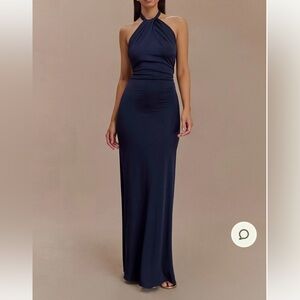 Meshki Elyna Halter Maxi Dress - Navy